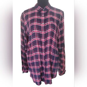 Loft Women's Plaid Button Down Blouse